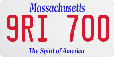 MA license plate 9RI700