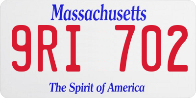 MA license plate 9RI702