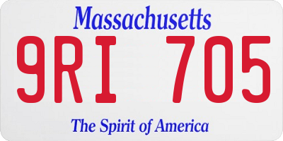 MA license plate 9RI705