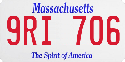 MA license plate 9RI706