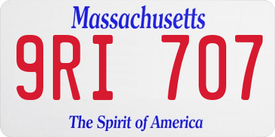 MA license plate 9RI707