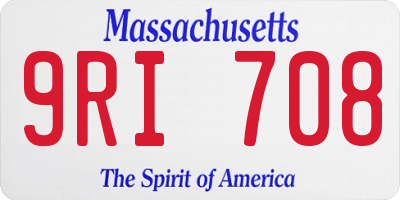 MA license plate 9RI708
