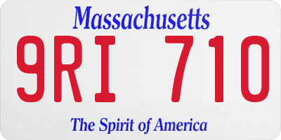 MA license plate 9RI710
