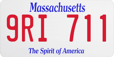 MA license plate 9RI711