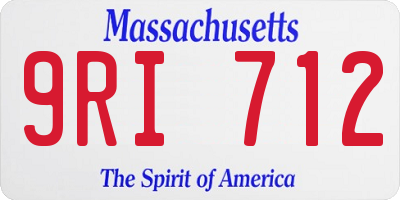 MA license plate 9RI712