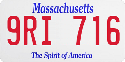 MA license plate 9RI716