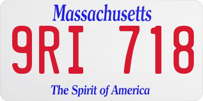 MA license plate 9RI718