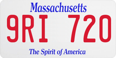 MA license plate 9RI720