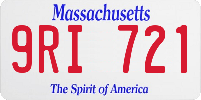 MA license plate 9RI721