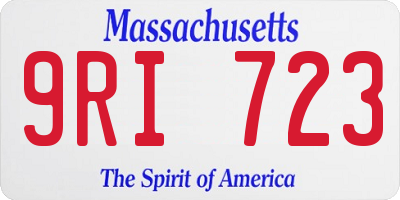 MA license plate 9RI723