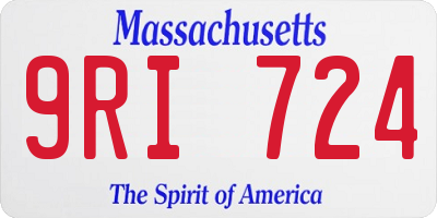 MA license plate 9RI724