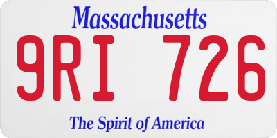 MA license plate 9RI726