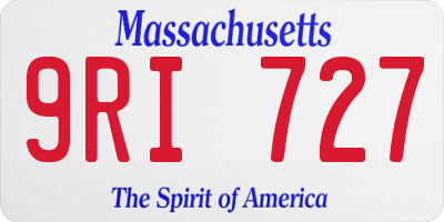 MA license plate 9RI727