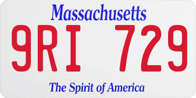 MA license plate 9RI729