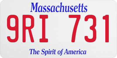 MA license plate 9RI731
