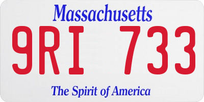 MA license plate 9RI733