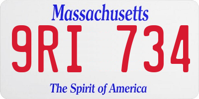 MA license plate 9RI734