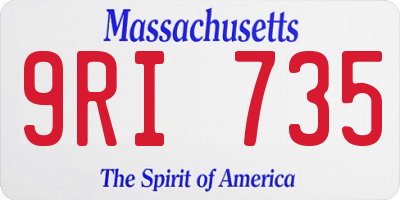 MA license plate 9RI735