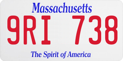 MA license plate 9RI738