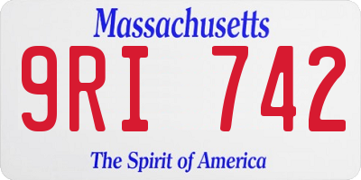 MA license plate 9RI742