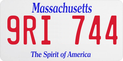 MA license plate 9RI744