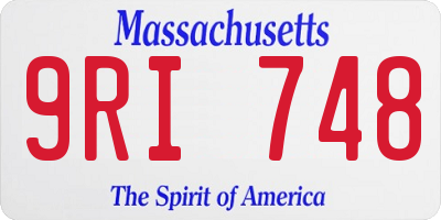MA license plate 9RI748