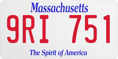 MA license plate 9RI751