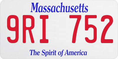 MA license plate 9RI752