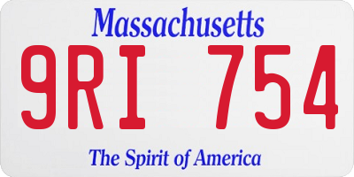 MA license plate 9RI754