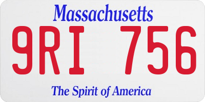MA license plate 9RI756