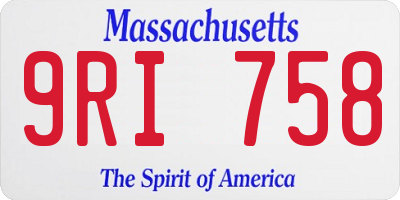 MA license plate 9RI758