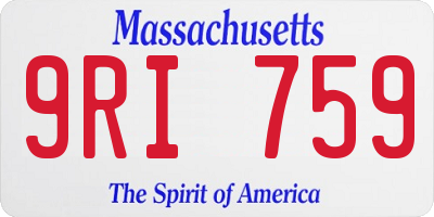 MA license plate 9RI759