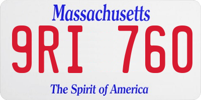 MA license plate 9RI760
