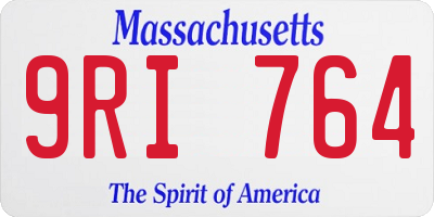 MA license plate 9RI764
