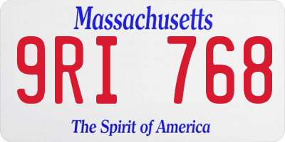 MA license plate 9RI768