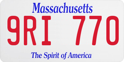 MA license plate 9RI770