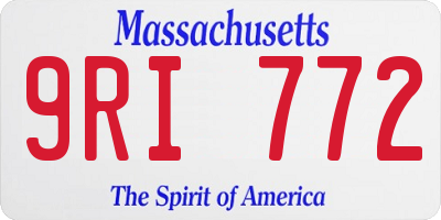 MA license plate 9RI772