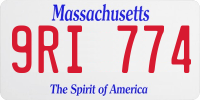 MA license plate 9RI774