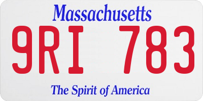 MA license plate 9RI783