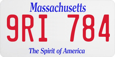 MA license plate 9RI784