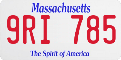 MA license plate 9RI785