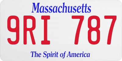MA license plate 9RI787