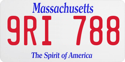 MA license plate 9RI788