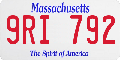 MA license plate 9RI792