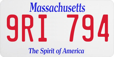 MA license plate 9RI794