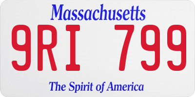 MA license plate 9RI799