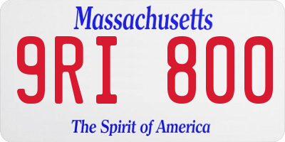 MA license plate 9RI800
