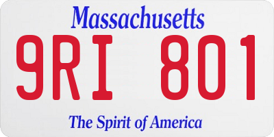 MA license plate 9RI801