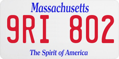 MA license plate 9RI802