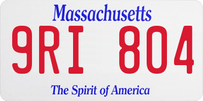 MA license plate 9RI804